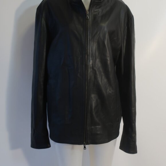 Mens Ponte Vecchio Florence Black Full Zip Leather Jacket 58/IT (US/48) - Picture 7 of 11